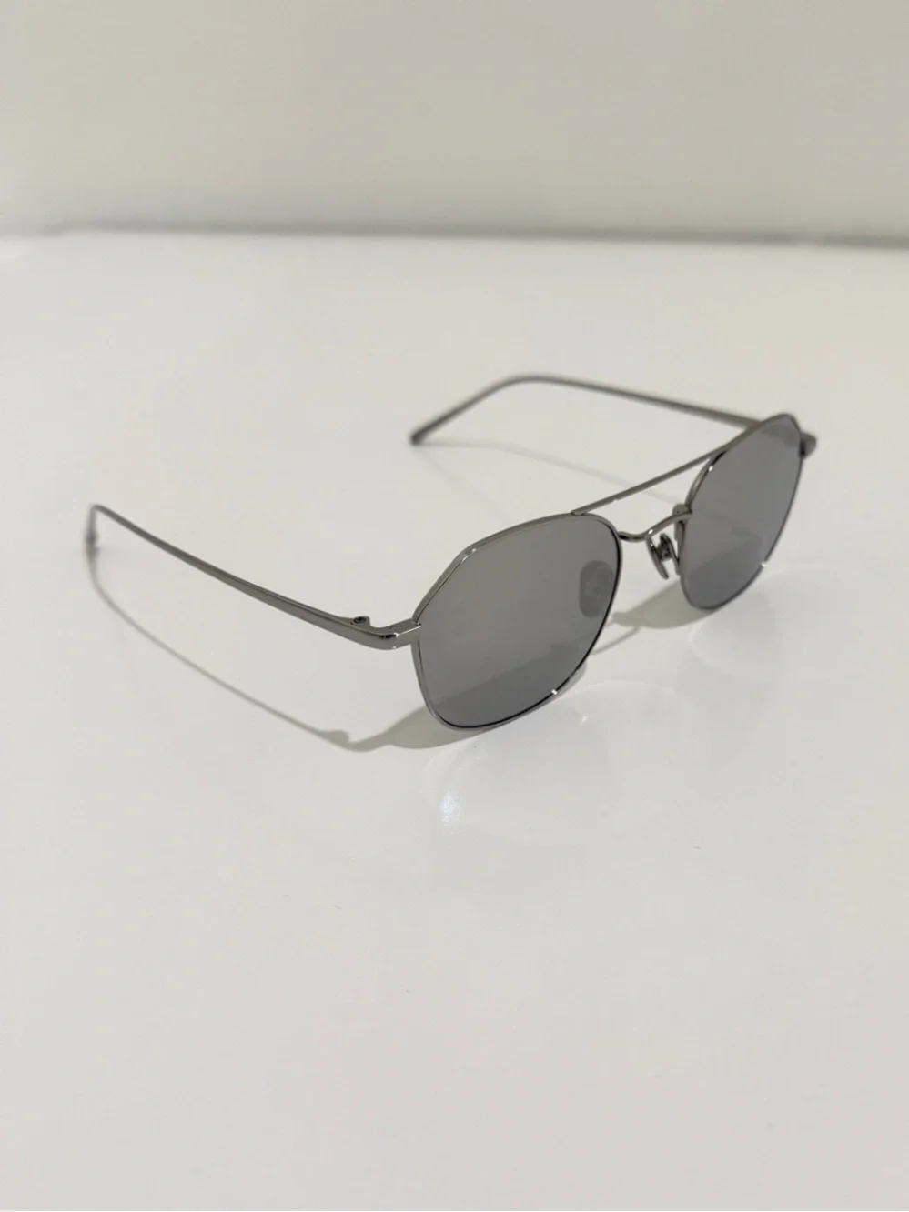 NIB Linda Farrow Dante LFL977 White Gold Sunglasses